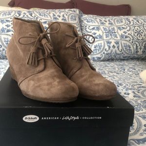 Suede Wedge Booties